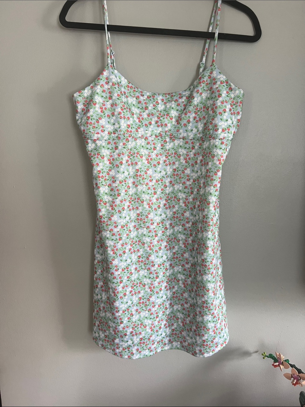 Altar'd State White Mini Dress with Pink & Green Floral Print